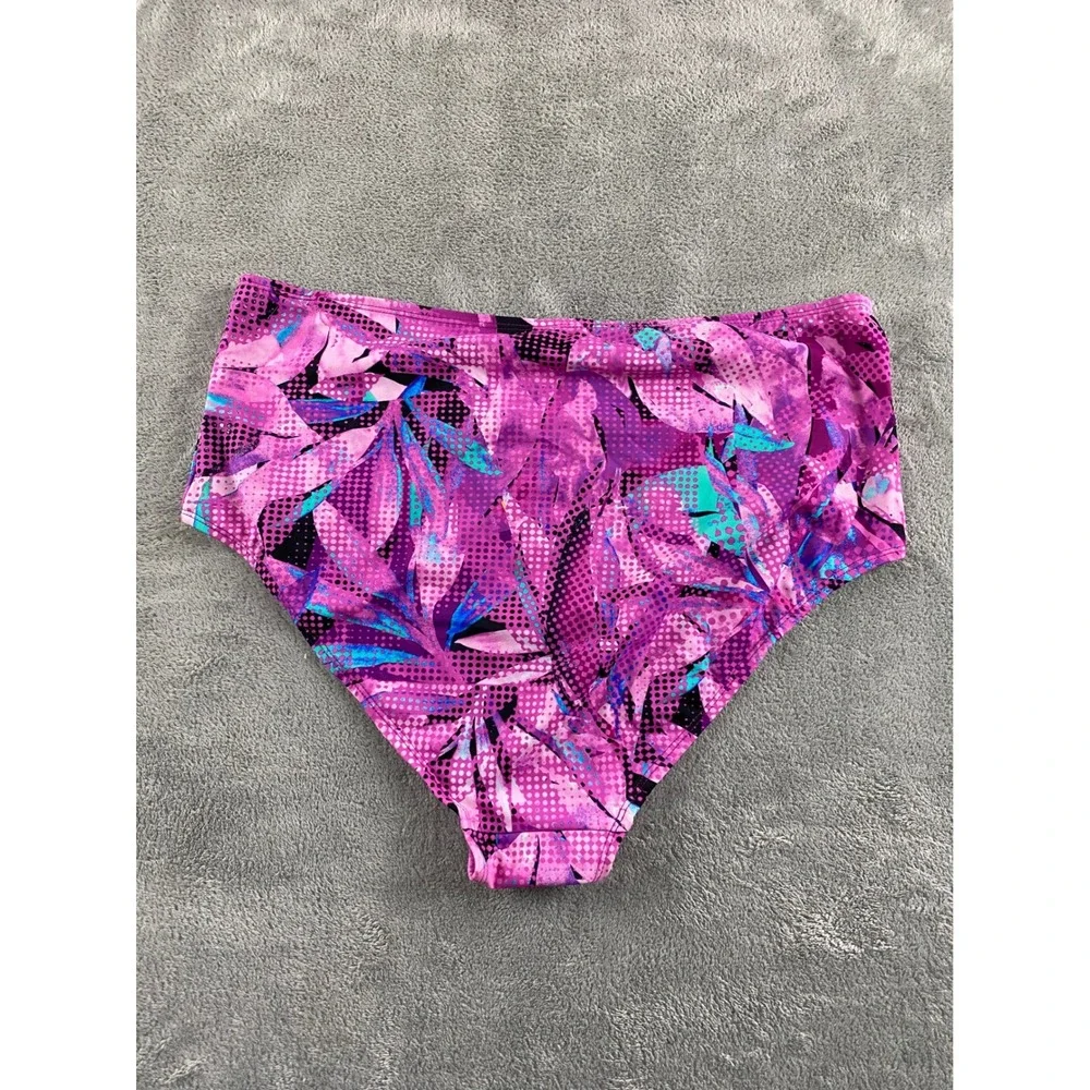 Swimsuits For‎ All Womens Plus Size 18 High Waist Bikini Bottom Purple Tropical